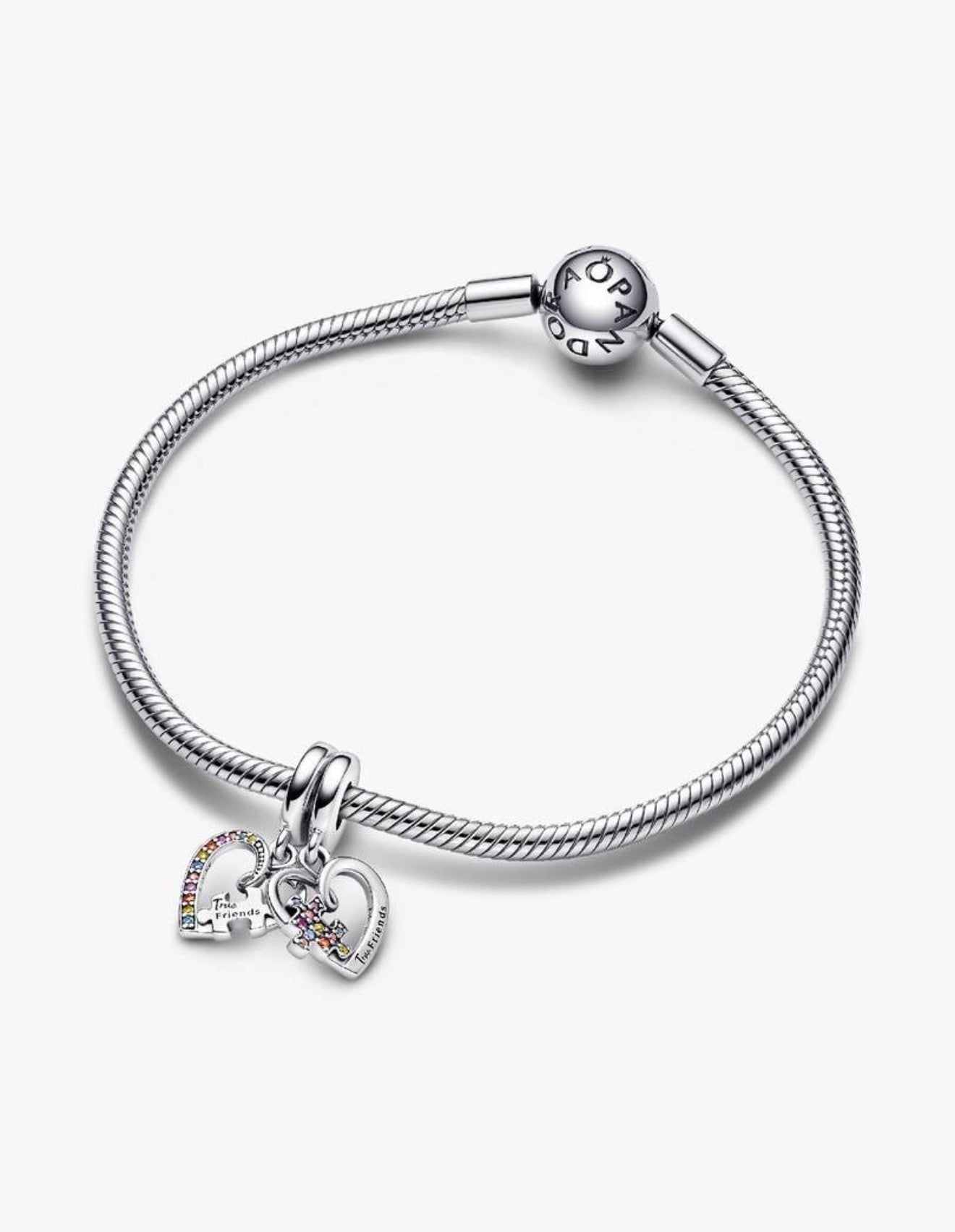 Pandora Puzzle Piece Hearts Splittable Friendship Dangle Charm