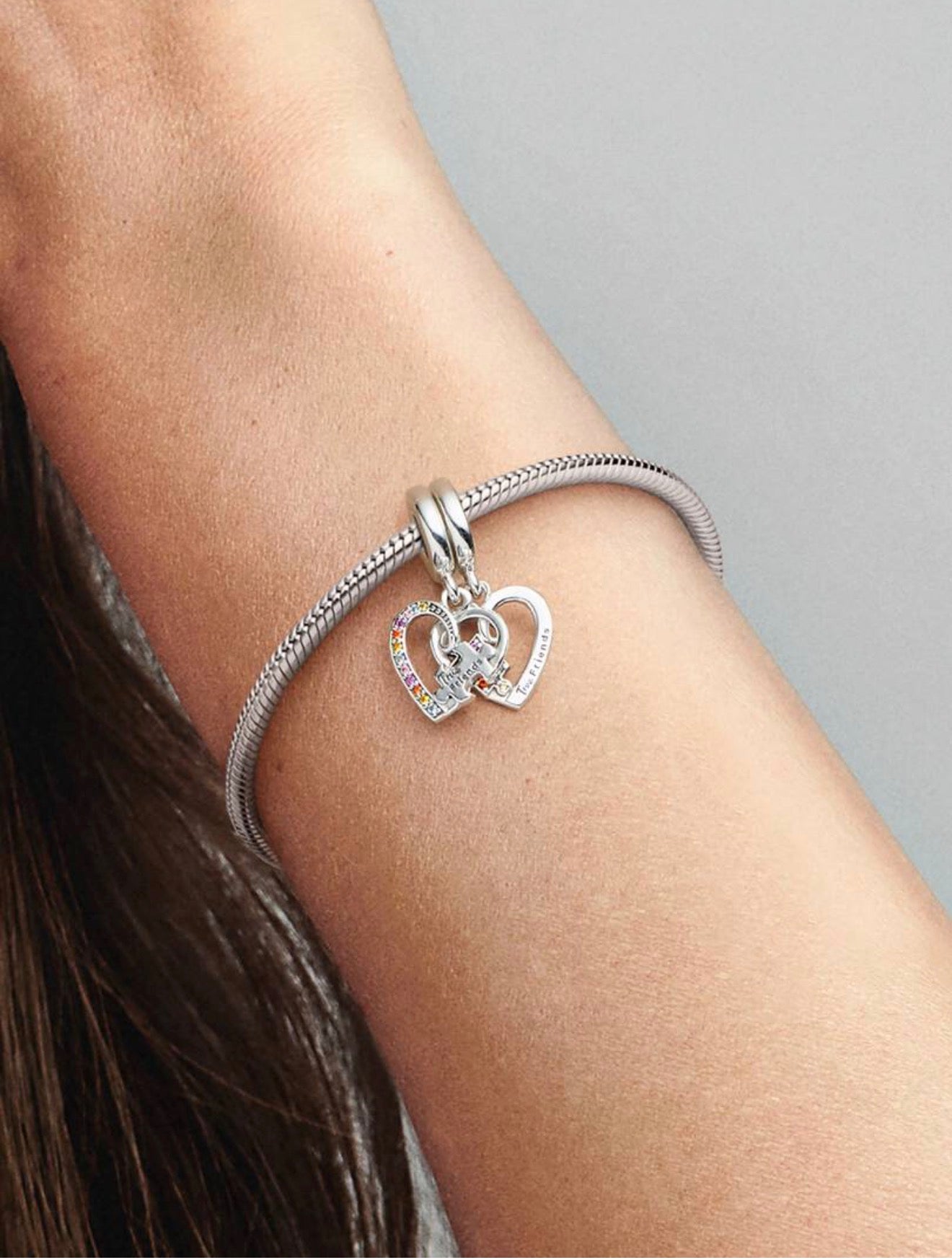 Pandora Puzzle Piece Hearts Splittable Friendship Dangle Charm