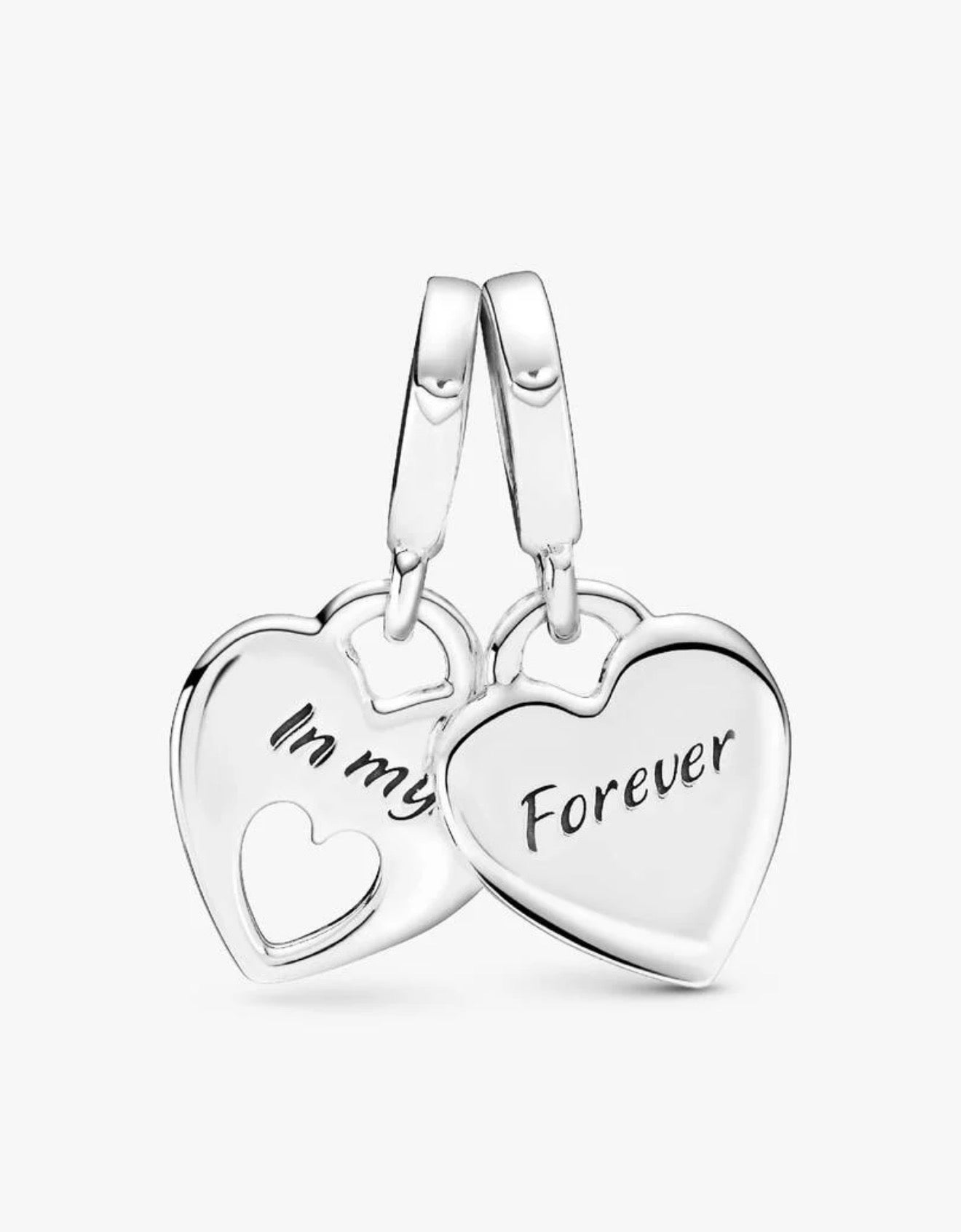 Pandora Double Heart Split Dangle Charm