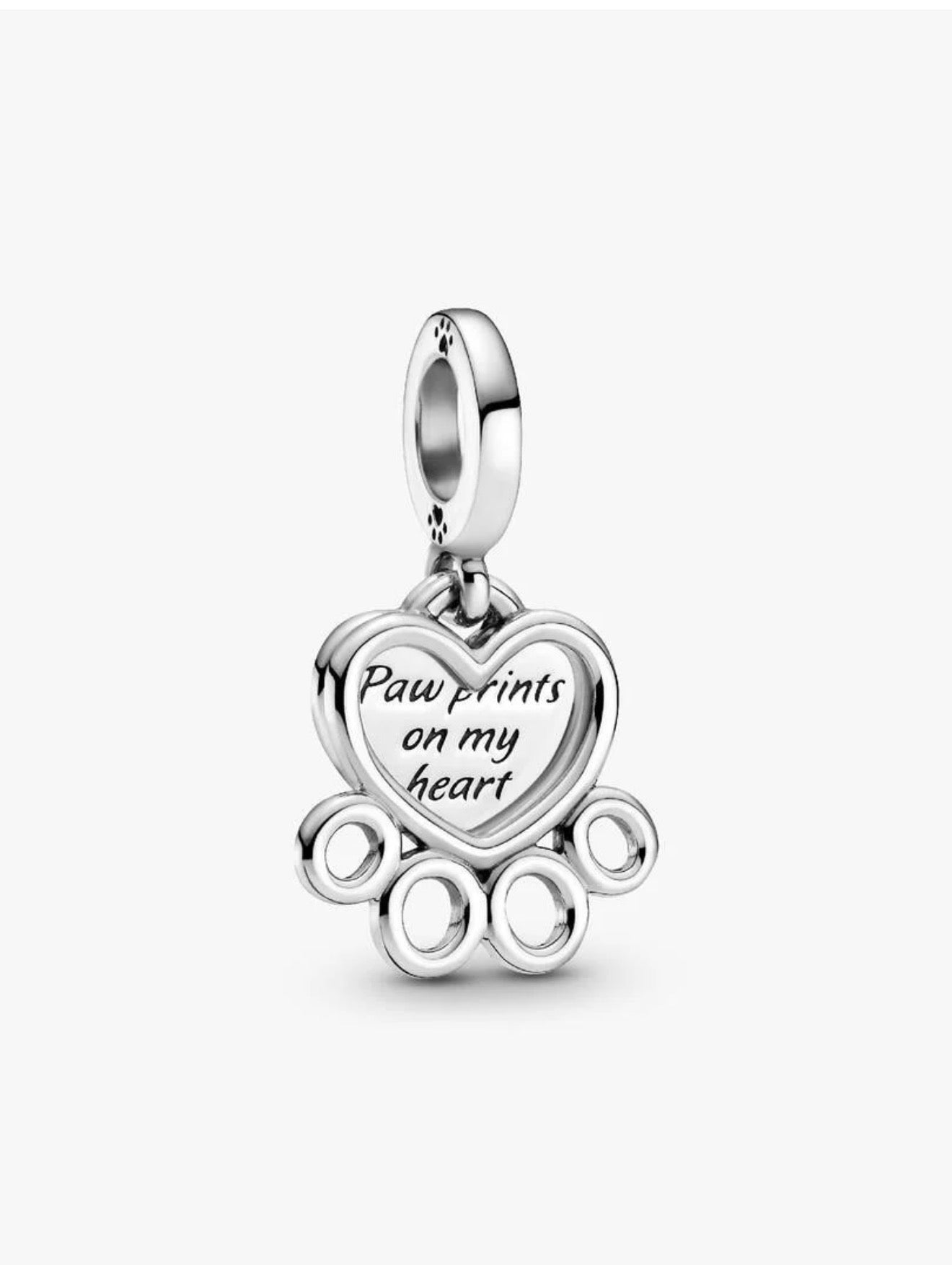 Pandora Hearts & Paw Print Dangle Charm