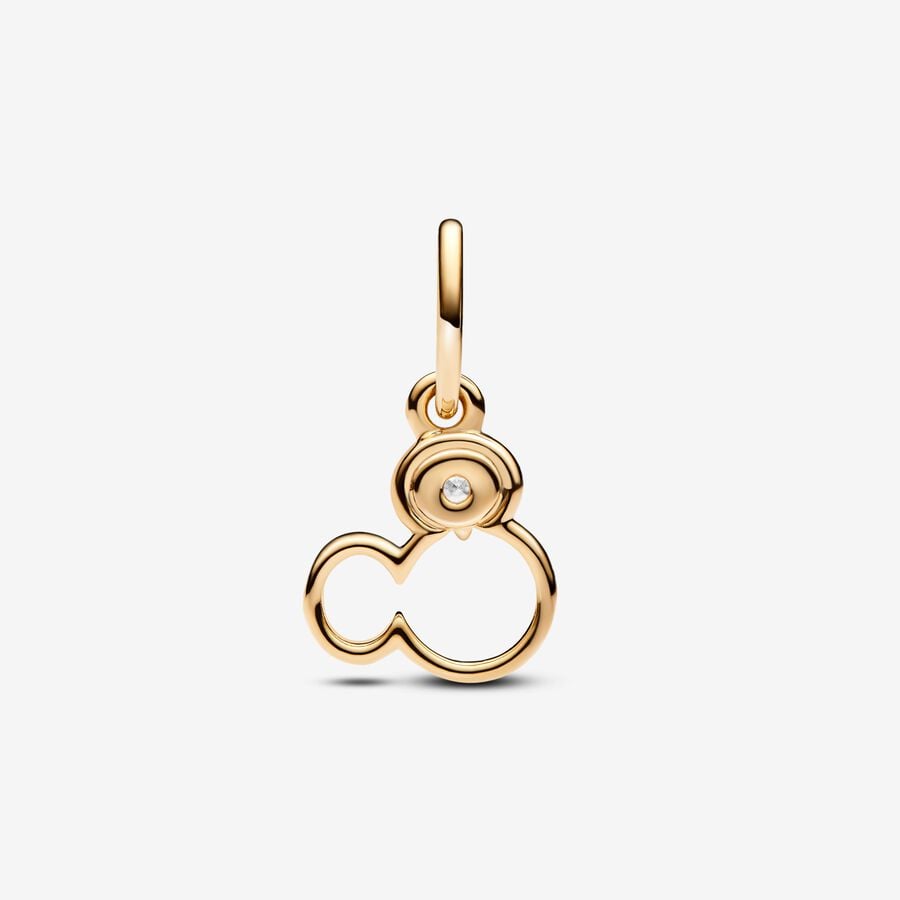 Pandora Disney Mickey Mouse Silhouette Lab-Grown Diamond Dangle Charm
